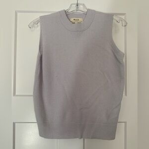 Madewell 100% Cashmere Sweater Vest Women's XS Lavender Gray Timeless Capsule